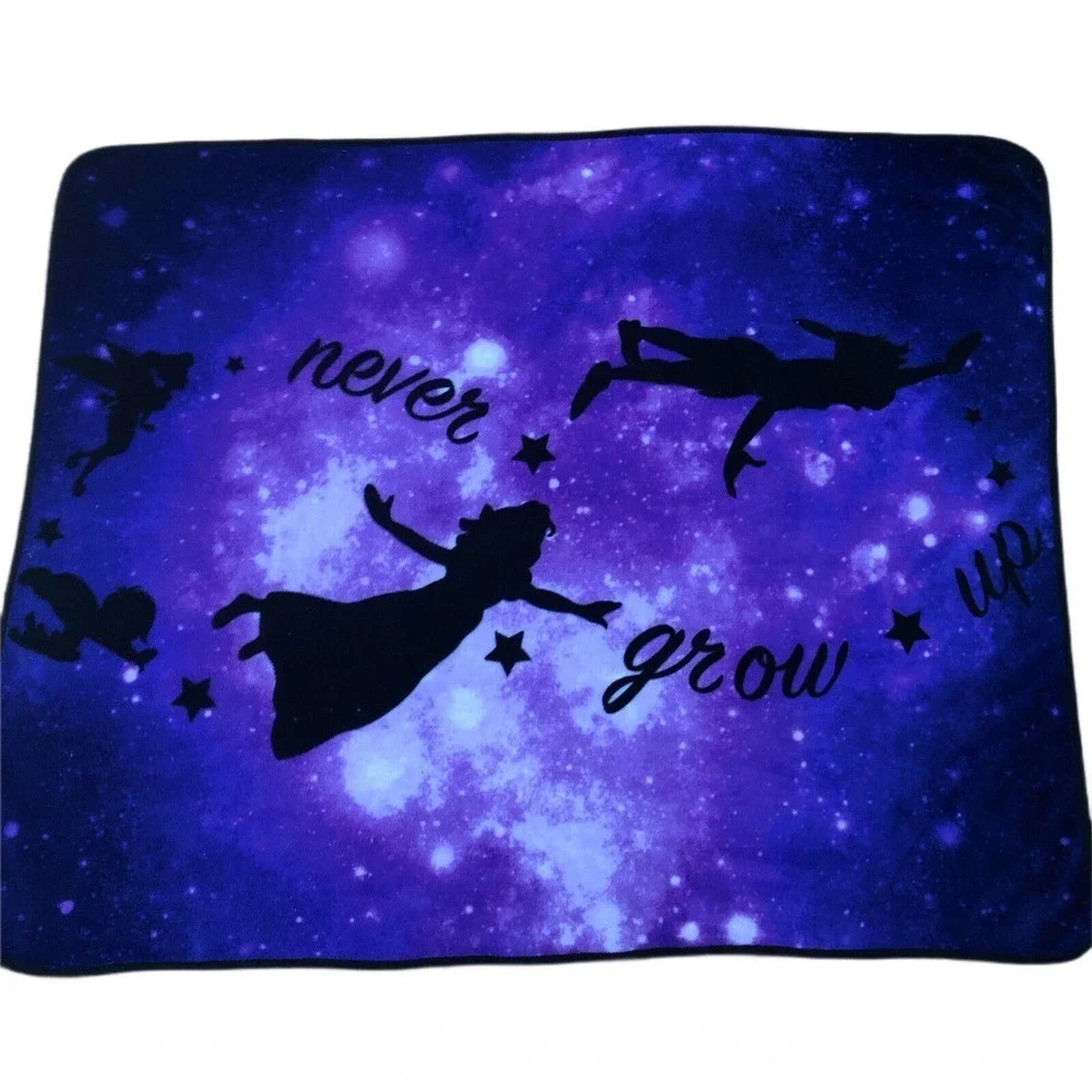Disney Peter Pan Never Grow Up Fleece Soft Plush Throw Blanket 50” X 60”